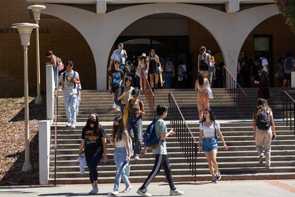 many people on staircase